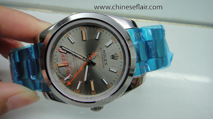 Rolex Milgauss Stainless Steel Gray face watch Replica